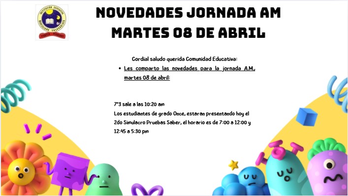 Novedades JORNADA AM, miercoles 08 de abril
